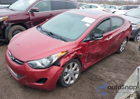 2013 Hyundai Elantra Limited z USA, uszkodzony, nr VIN 5NPDH4AE0DH201160
